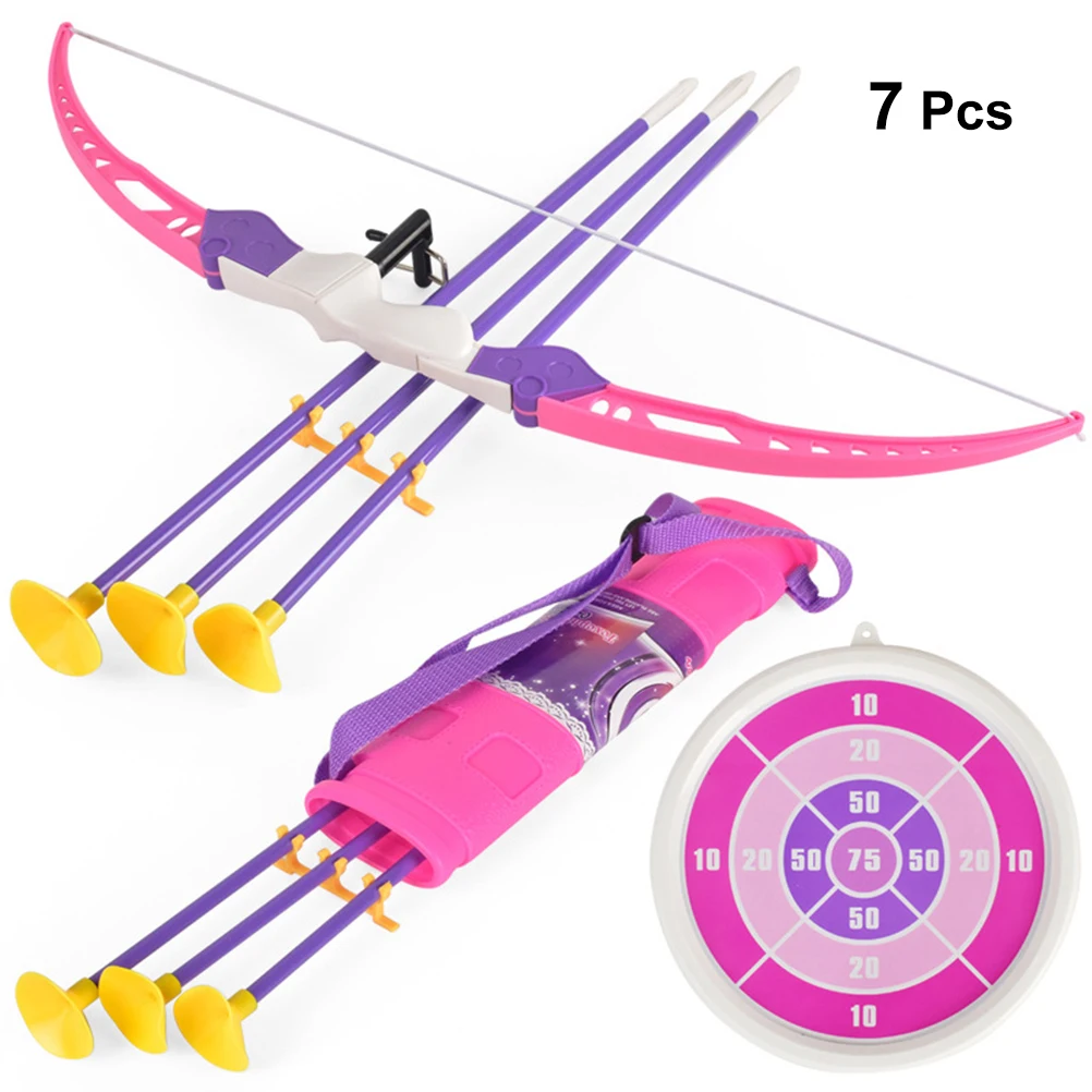 7pcs Archery Bow And Arrow Toys Outdoor Funny Targets Shooting Game For Kids Children Shooting Outdoor Sports Toy Bow Arrow Set