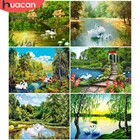 HUACAN DIY Полная квадратная алмазная живопись животные Алмазная вышивка Лебедь пейзаж Лето Стразы изображения Ёлочное украшение