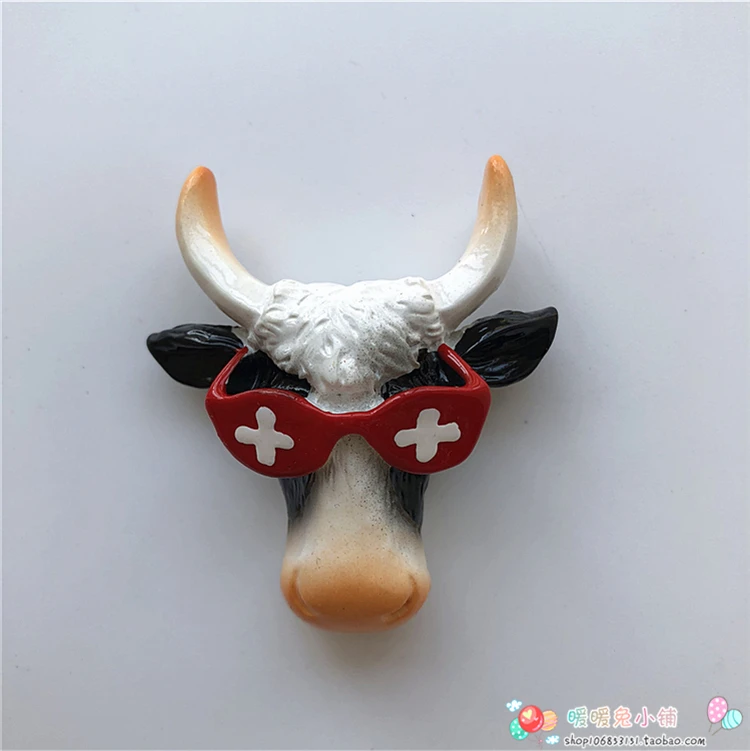 Путешествия Швейцария молочная корова мультфильм Животные Смола магнит на