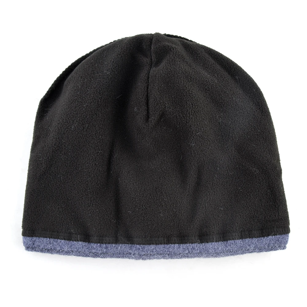 Вязаные шерстяные шапки облегающие мужские зимние теплые однотонные толстая