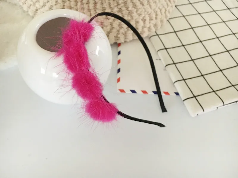 

Free shipping fashion children colorful Mohair ball headbands girl's Party halloween headwear winter hair accessories