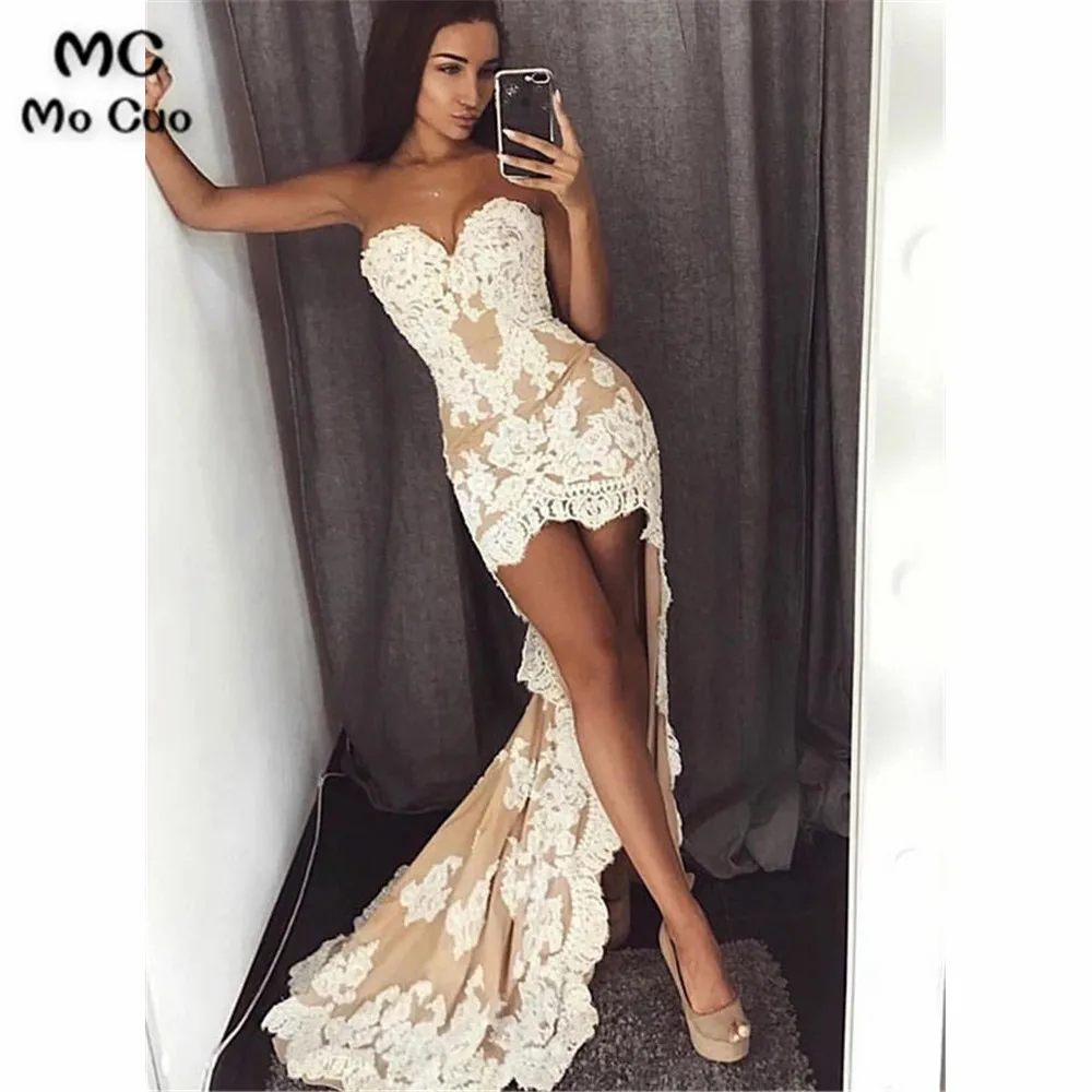 

High Low Gown Mermaid Evening Dresses Long Sweetheart Tulle Cocktail Party Gown Prom Gown Champagne Evening Dresses