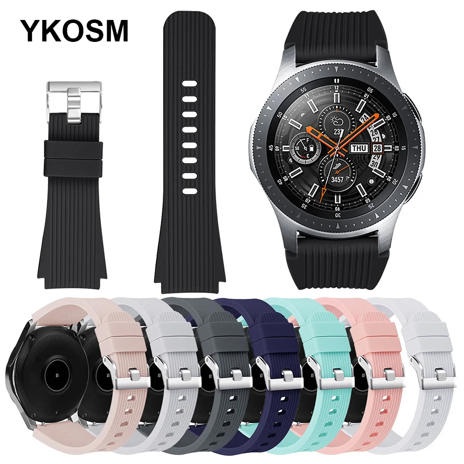 Оригинальный силиконовый браслет для часов Samsung Galaxy Watch 46 мм, мягкий сменный ремешок для наручных часов, водонепроницаемый спортивный ремеш...