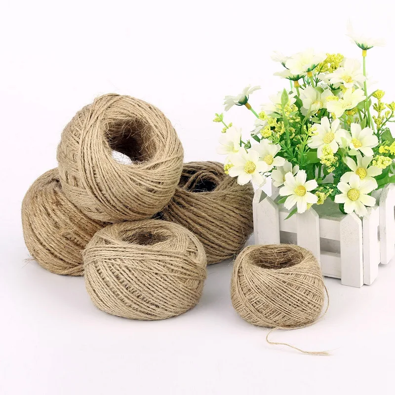 

28/30/48/60/100Meters Natural Vintage Jute Hessian Rope Cord String Burlap Ribbon Crafts Sewing DIY Wedding Party Decorations