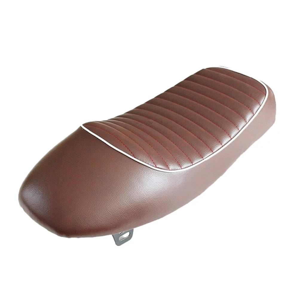 Коричневый мотоцикл кафе гонщик горб Стайлинг седло водонепроницаемый w/белый