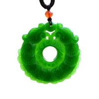 green hetian nephrite stone pendant carved chinese dragon zodiac two dragon pendant necklace gift for women mens jades jewelry