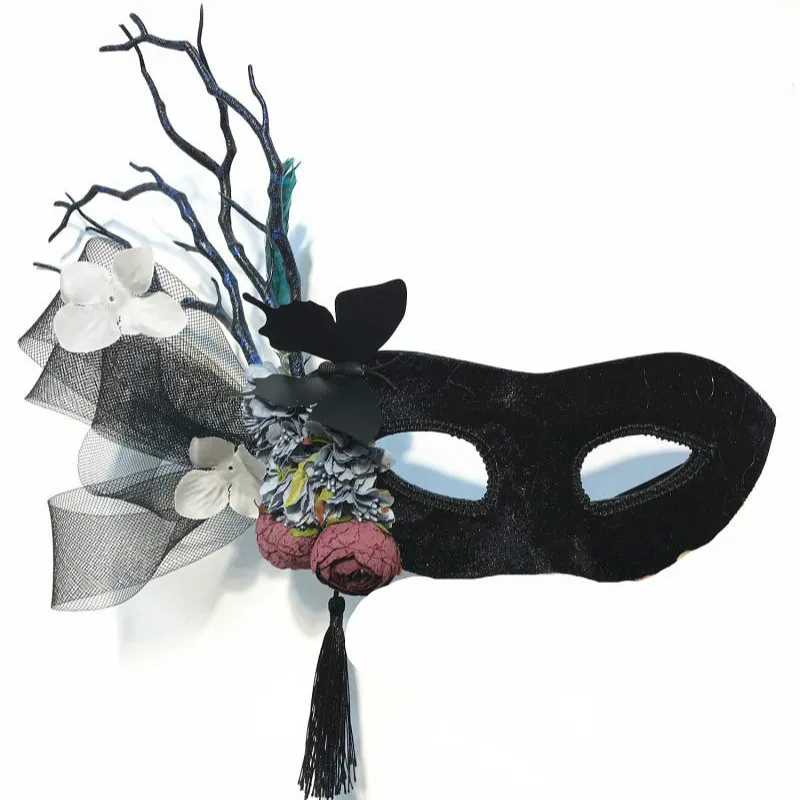 

Черная маска с бахромой H3319, женские маски для вечевечерние НКИ на Хэллоуин, женские маски для девочек, маскарада, косплея, принцессы, модные ...