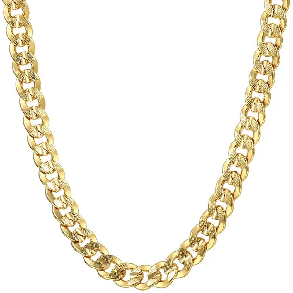 9 мм широкая Мужская цепочка для мальчиков кубинское ожерелье из золота и серебра