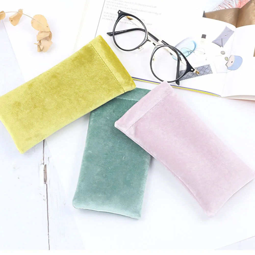 

Durable Waterproof Fleece Glasses Bag Myopia Reading Glasses Box Large Frame Protective Storage Sunglasses Bag
