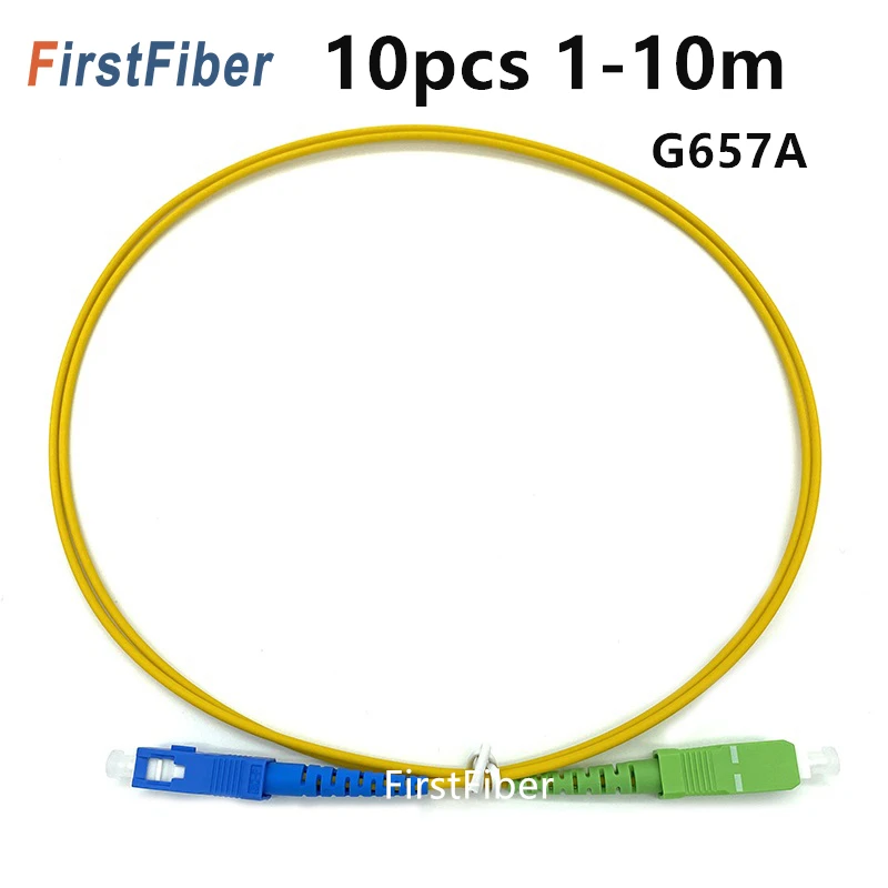 FirstFiber 10 шт. 1 м 2 3 SC APC to UPC волоконный патч-кабель G657A перемычка патч-корд Simplex 0 мм SM 5