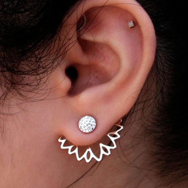 Женские серьги капли с кристаллами и цветком модные ювелирные украшения золотые