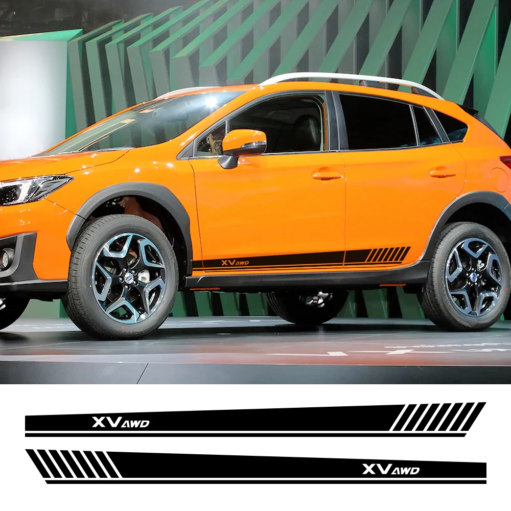 2 шт. автомобильный боковой двери наклейки для Subaru XV гоночный Спортивная длинная