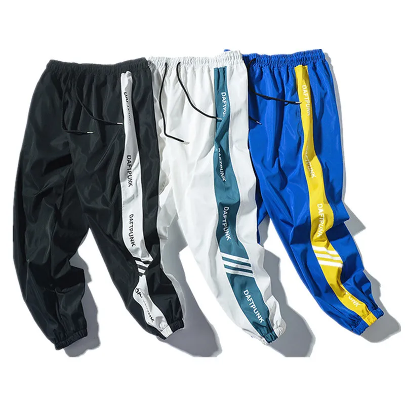 

Summer New Men's Japan Style Trend Casual Pants Men's Fashion Street Hip Hop Sweatpants Male Drawstring Side Stripe Loose Pants