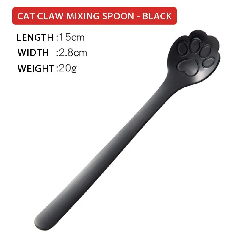 

Coffee Stirring Spoons Stainless Steel Teaspoons Cat's Paw Shape Dessert Spoon Ice Cream Cake Dessert Spoon Kitchen Tableware