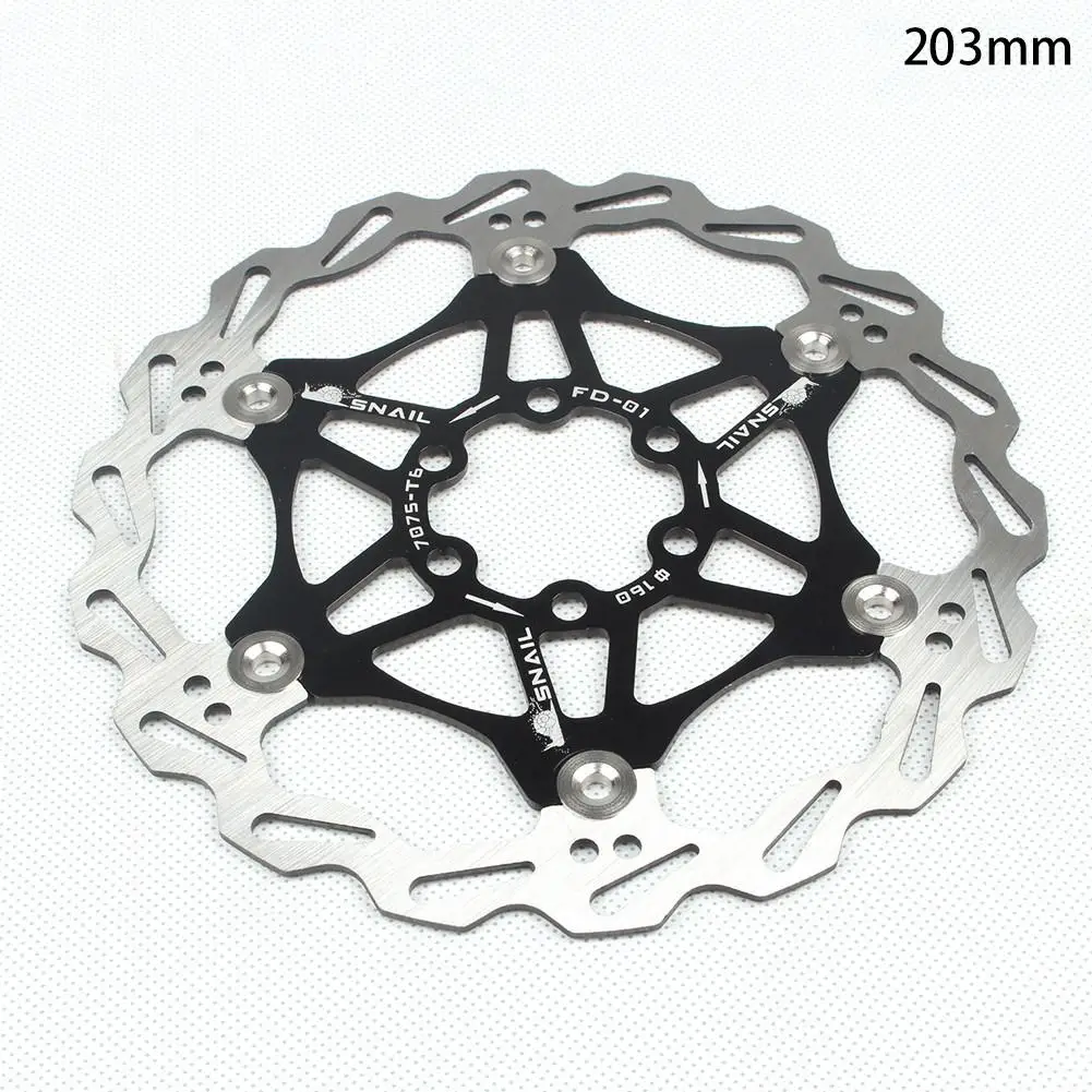 203mm black 160 мм/180 мм/203 мм велосипедный Дисковый Тормоз MTB DH тормоза плавающие дисковые роторы гидрические тормозные колодки поплавковые роторы части велосипеда езда 4 - Цвет: 203mm black