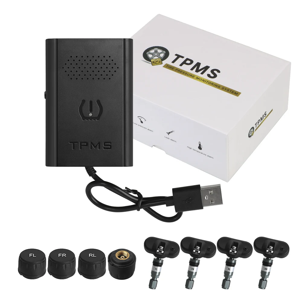 

4 внутренних и внешних датчика Android TPMS USB TPMS для автомобильного Радио DVD GPS-навигатора система мониторинга давления в шинах