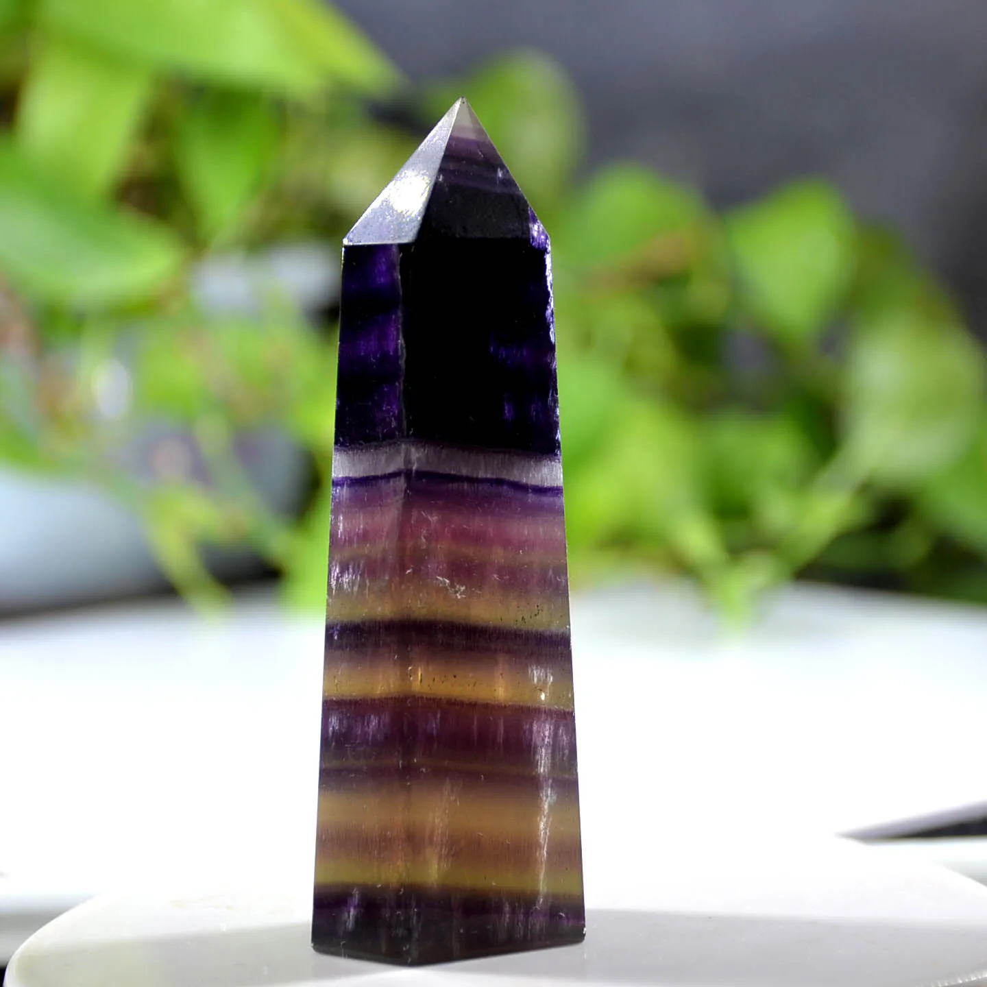 

Natural Colorful Fluorite Hexagonal Column Crystal Point Healing Wand Mineral Home Decoration Stone Study Room Decoratio