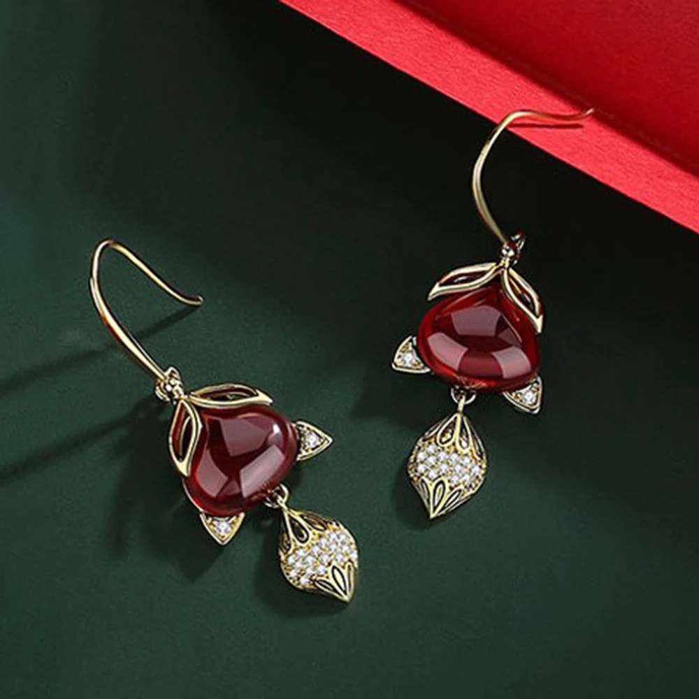 

Lucky Fox Red Earrings For Women Cute Animal Earrings Long Tassel Ear Jewelry Cartoon Accessories Gift Popular Jewelry 2021 New