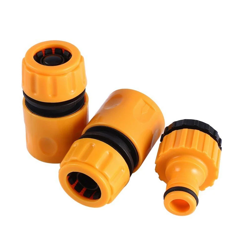 3Pcs Quick Tap Water Connector Adapter Fast Coupling Adaptor Drip Tape 3/4" 1/2" Barbed Irrigation Hose Connector Garden Tools