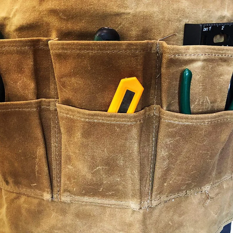 

AFBC Professional Tool Apron Waterproof Waxed Canvas Tools Apron for Woodworking Painting Gardening Unisex
