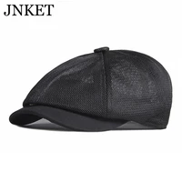 jnket new men and women breathable octagonal cap casual newsboy hat mesh cap