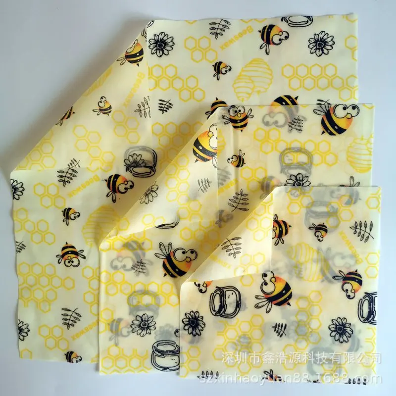 

Reusable Food Paper Organic Beeswax Food Storage Wraps Non-Toxic Beeswax Cloth For Kitchen Tools
