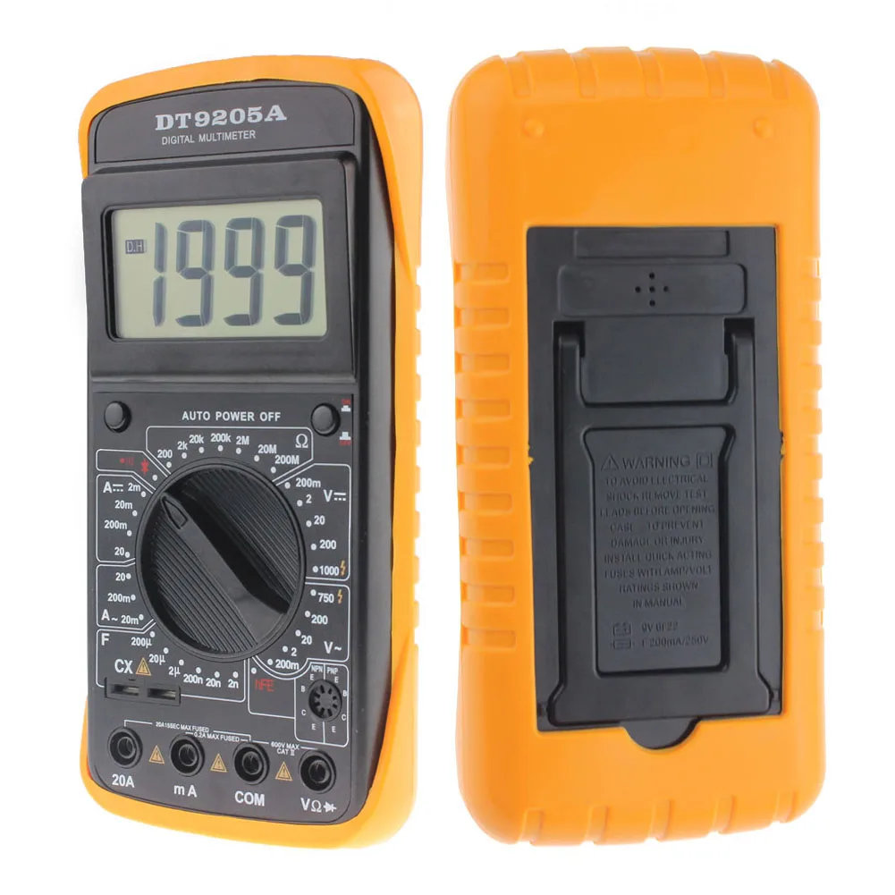 Цифровой мультиметр DT-9205A AC/DC измеритель температуры и тока с ЖК-дисплеем |