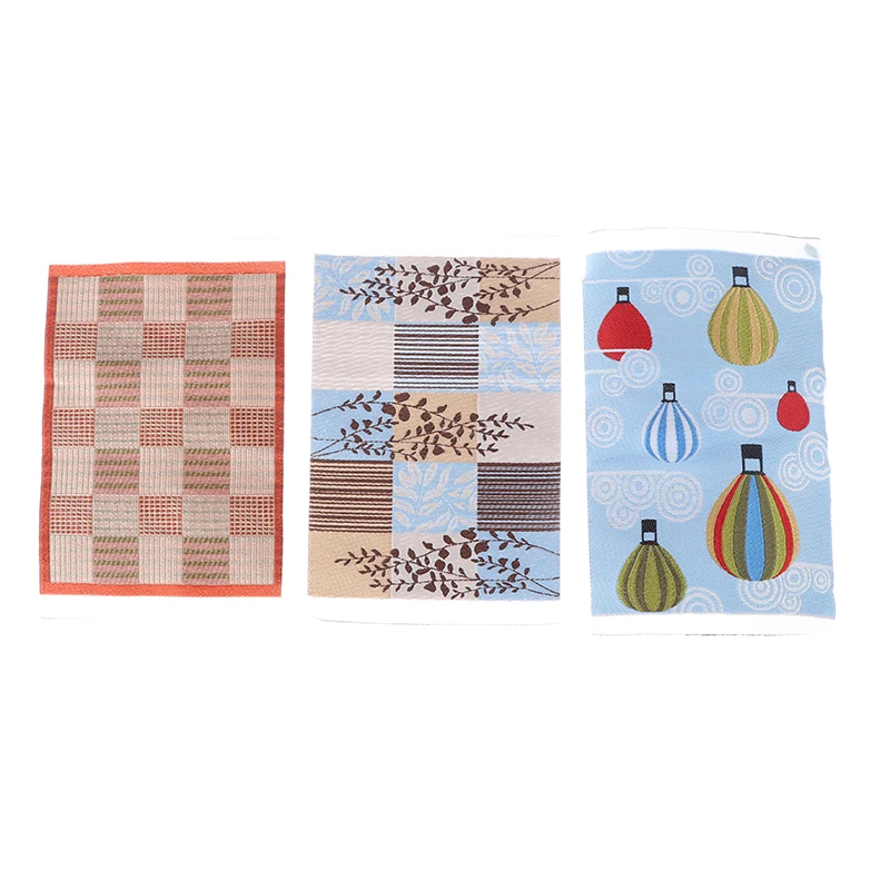 1:12 миниатюрный тканый кукольный домик цветочный принт пол добро пожаловать