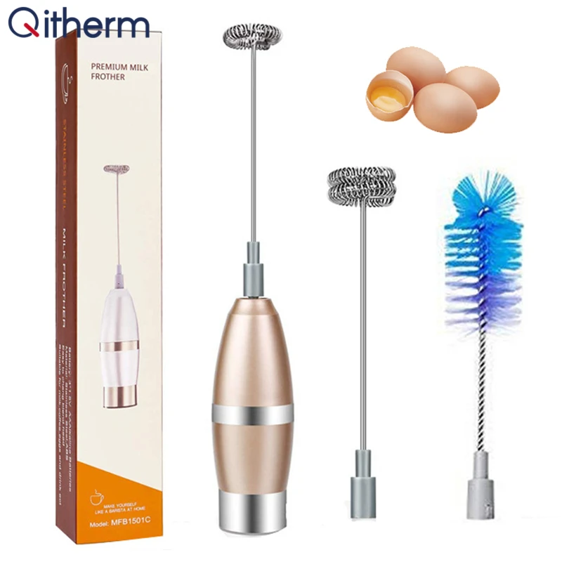 

Handheld Electric Milk Frother Stainless Steel Egg Beater Mini Mixer Food Blender Milk Coffee Foam Maker Automatic Egg Whisk