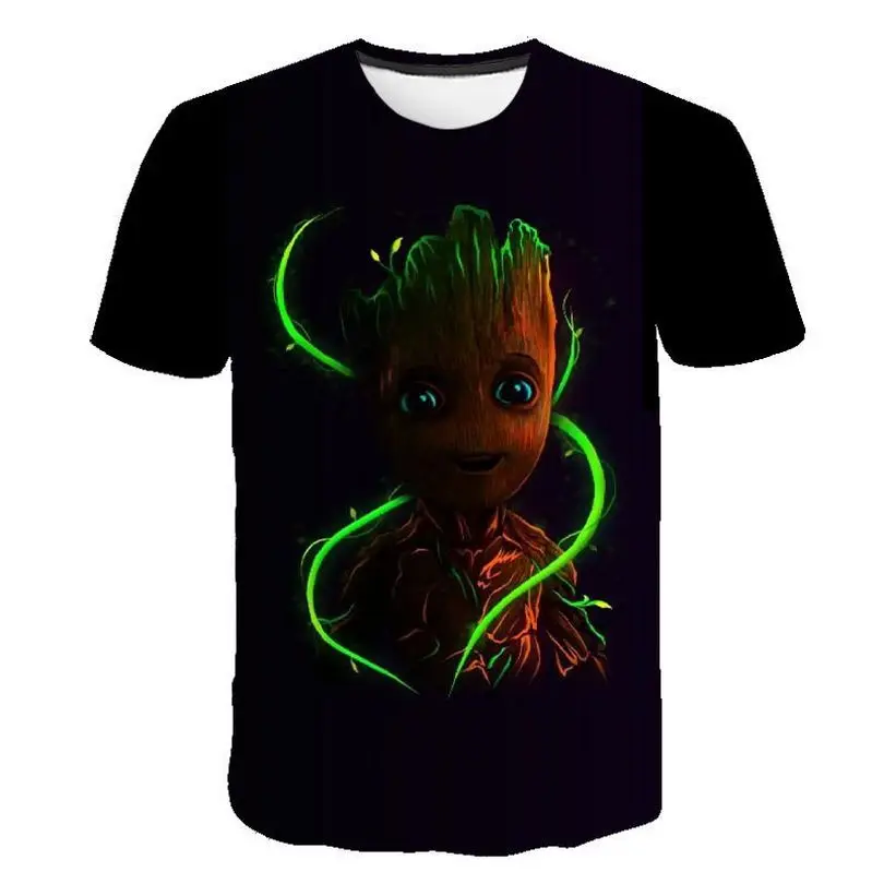 Marvel футболка с изображением грута летняя коротким рукавом мужские топы De Moda Para