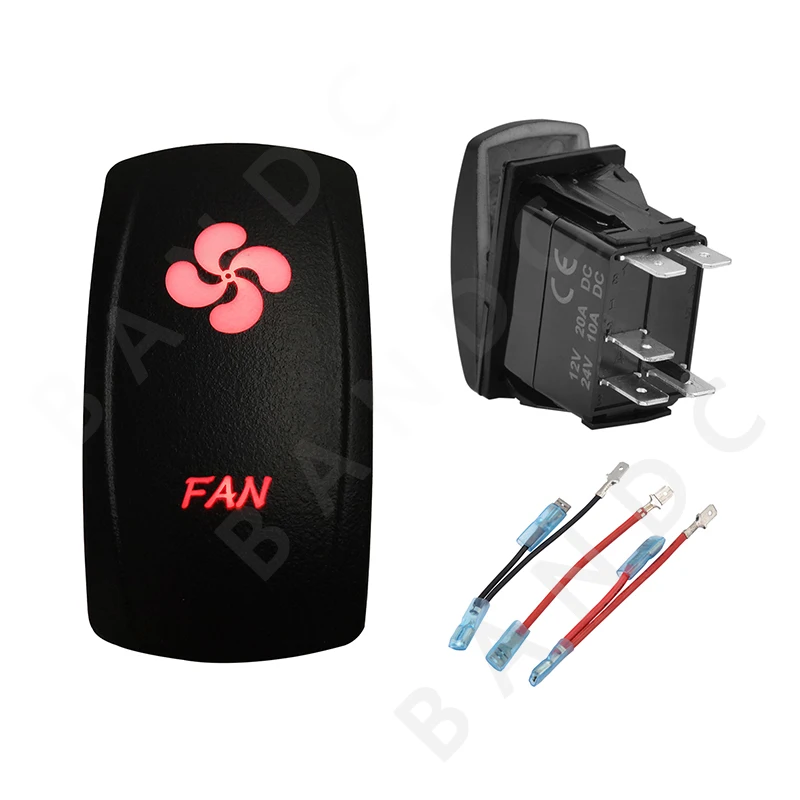 

12V 24V Car Boat FAN Rocker Switch 5P On-Off Red Led Lights for the ARB/Carling/NARVA 4X4 Style, Auto Part