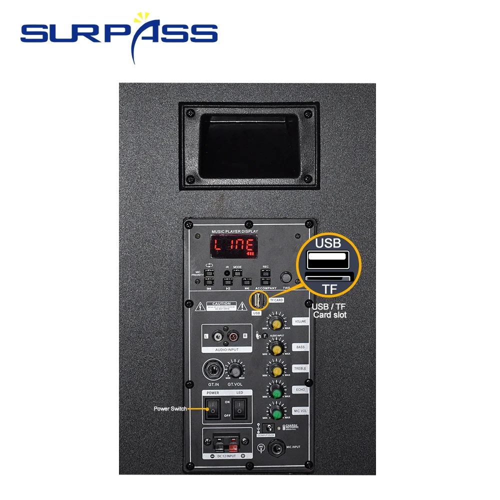 Портативный беспроводной Bluetooth динамик мощный профессиональный звуковой