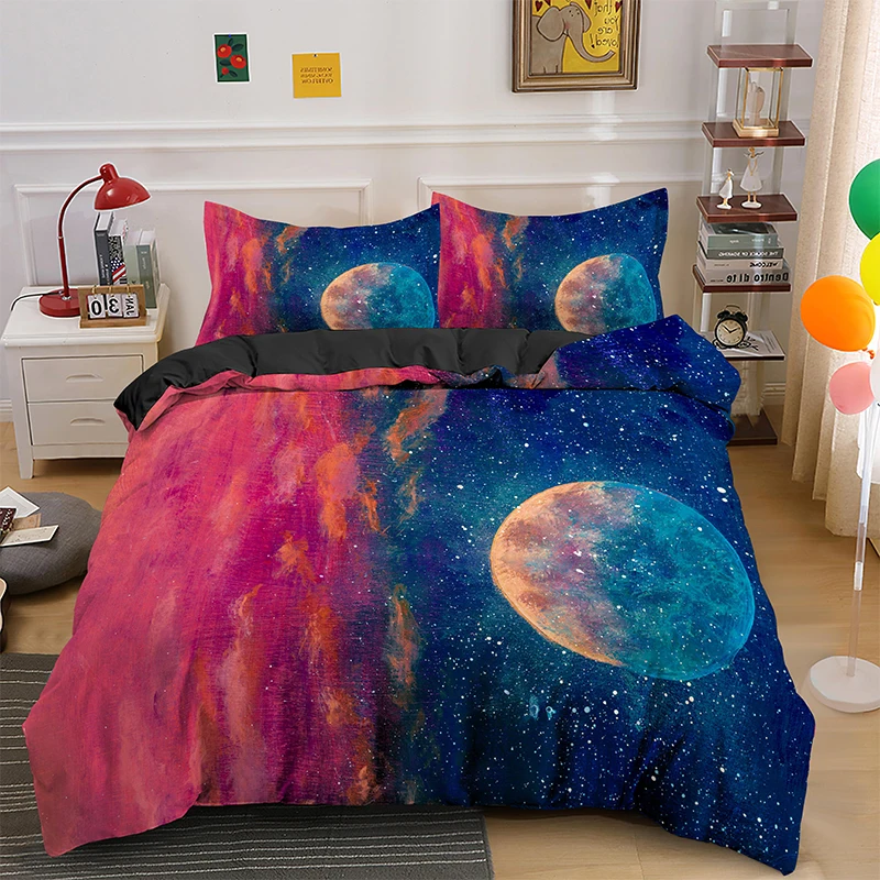 Комплект постельного белья с красочным принтом дизайнерский комплект для