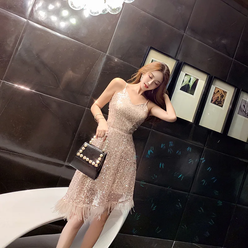 Платье для крещения Daminha маленькая юбка на подтяжках средней длины с блестками