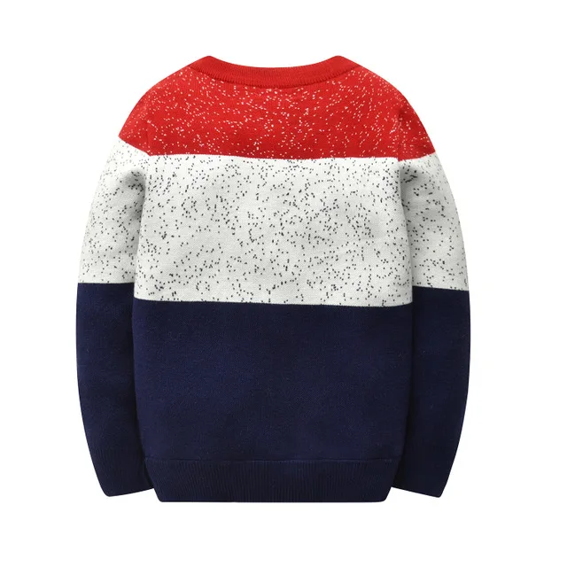 

Rlyaeiz 2019 Winter Casual Big Boy Sweater Knitted Pullover Autumn Long Sleeve Color Patchwork Knitting Kids Boys Sweaters