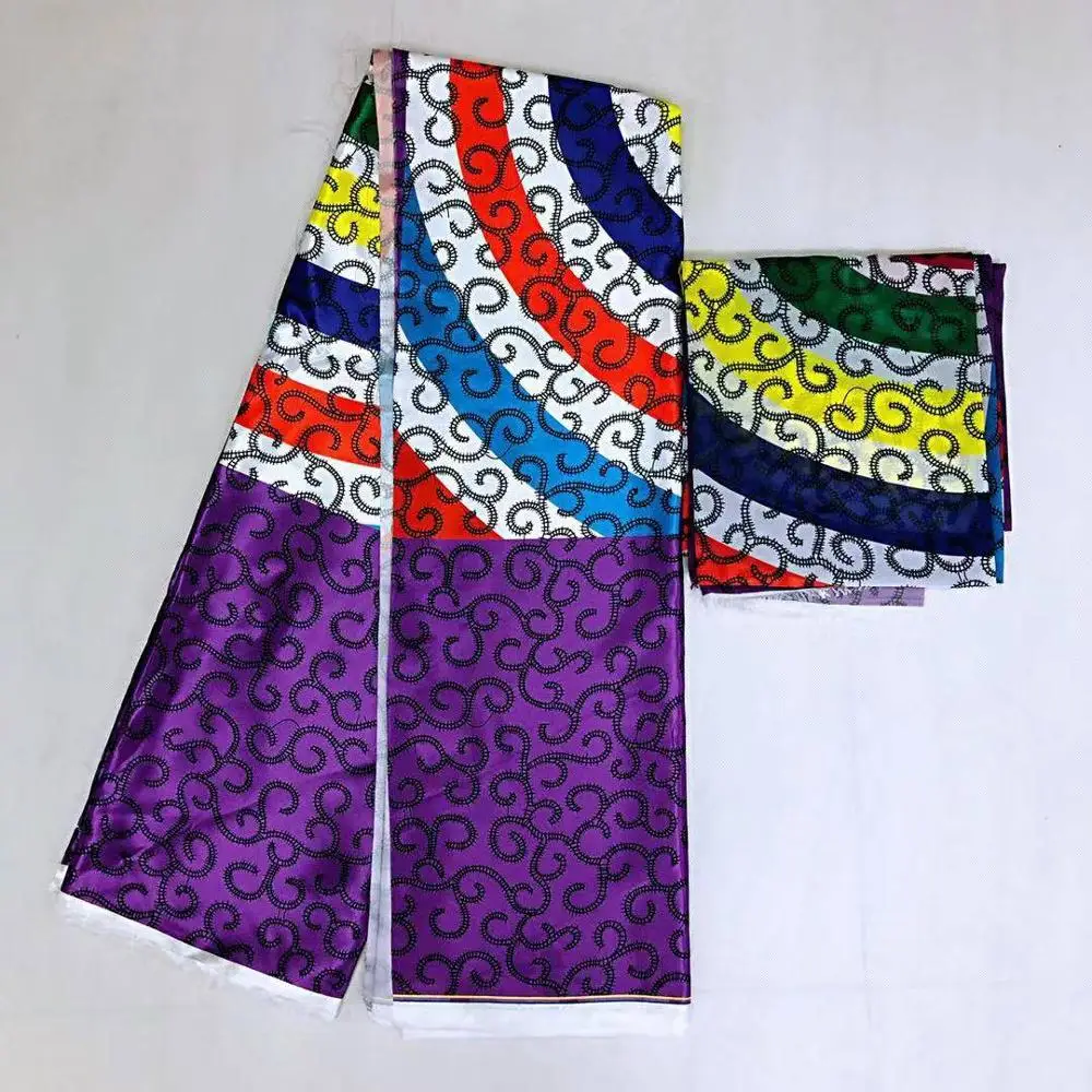 Ткань из атласа с принтом в африканском стиле 6 ярдов Высококачественная