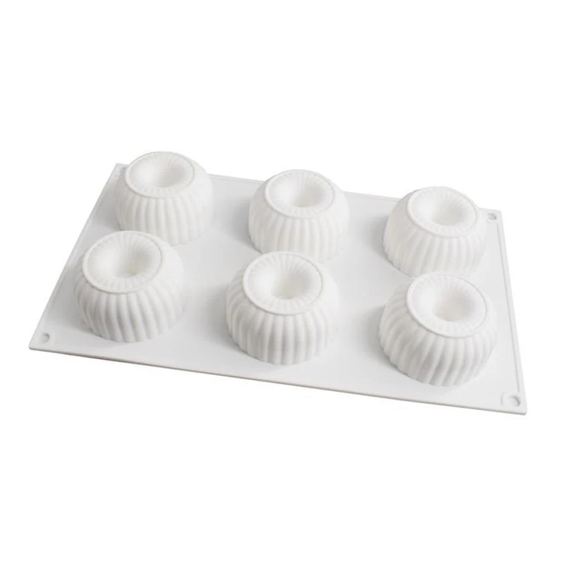 6 Cavities Strip Circle Silicone Soap Mold For DIY Handmade Candle Cake Molds |