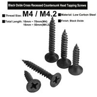 20pcs m4 m4 2 carbon steel black oxide ka phillips cross recessed countersunk head tapping screws wood self tapping screw