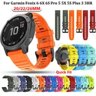 Ремешок силиконовый для Garmin Fenix 6 6S 6X Pro 5 5X 5S Plus 3HR 935, 262220 мм