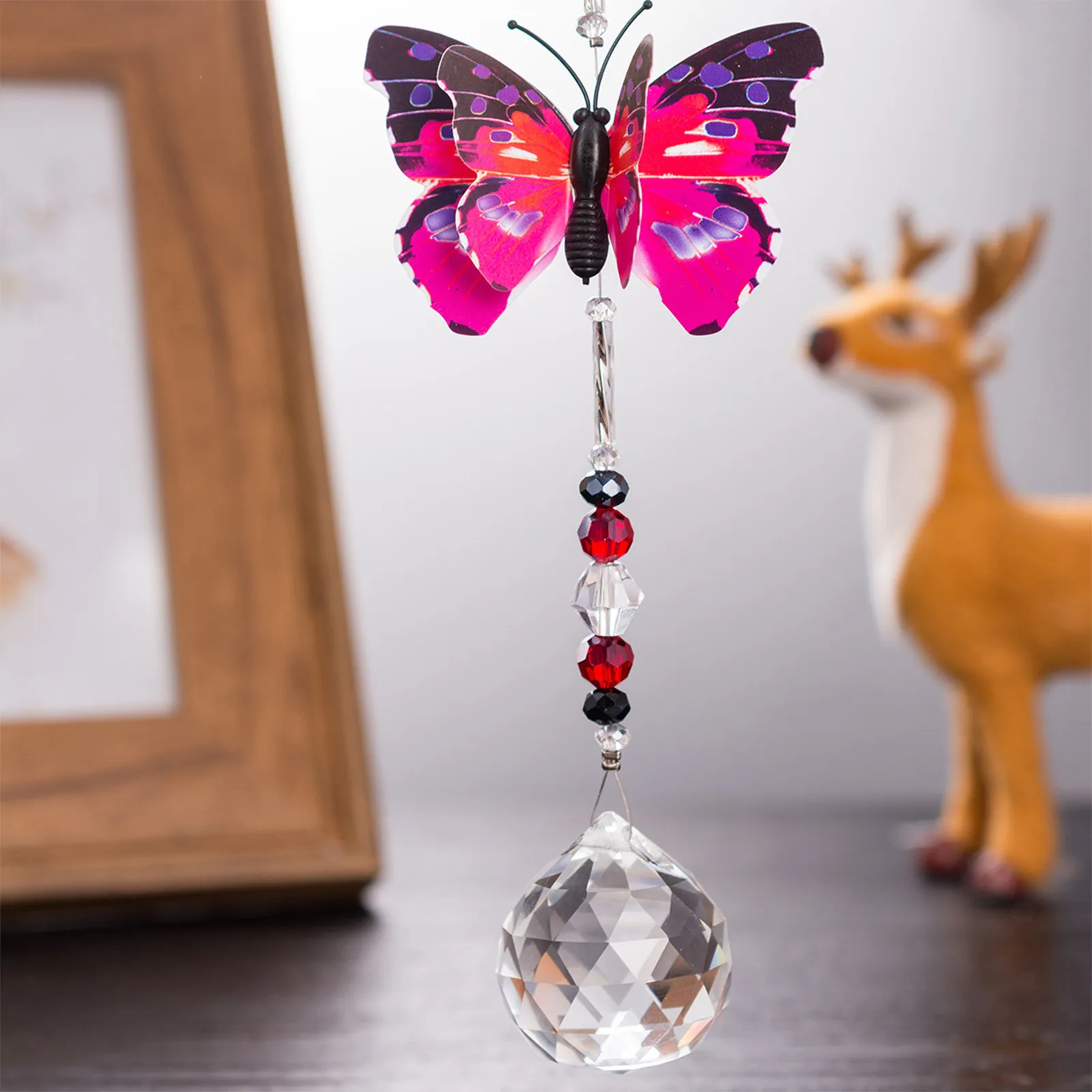 

Crystals With Butterfly Decoration Pendant Diy Home Garden Christmas Day Party Wedding Decoration Indoor Window Chain Pendant