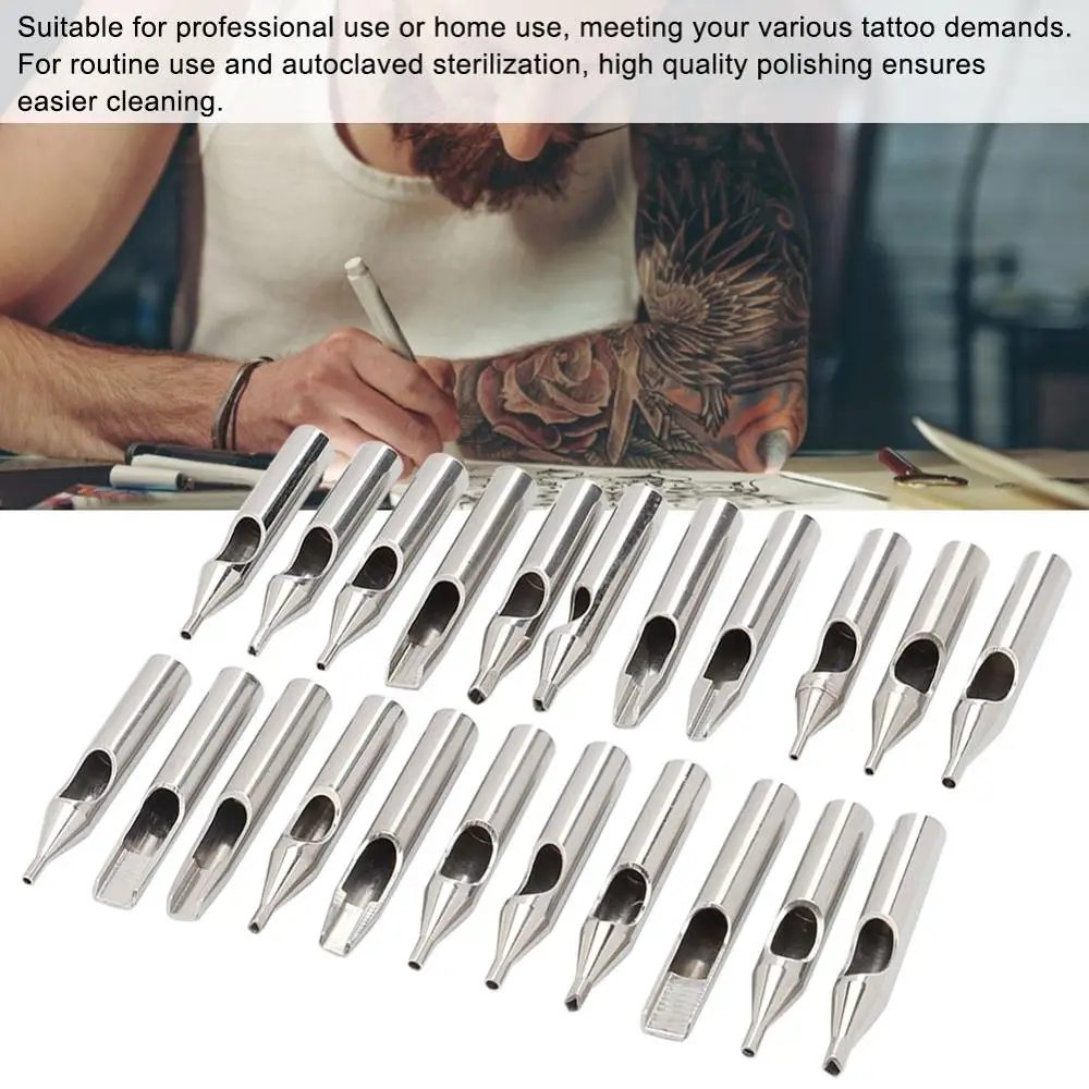 

22Pcs 304 Stainless Steel Sterilizable Tattoo Needle And Mouth Mixed Set Permanent Makeup Tool For Professional Tattoo Household