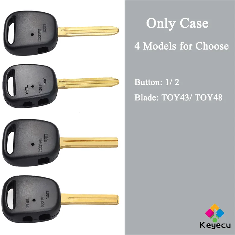 Чехол для дистанционного автомобильного ключа KEYECU 1 / 2 кнопки TOY43/ TOY48 Toyota Estima Previa