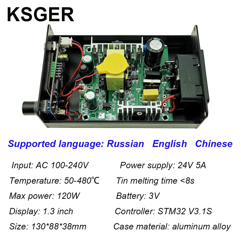 KSGER STM32 V3.1S T12 паяльная станция из алюминиевого сплава OLED FX9501 Ручные Электрические