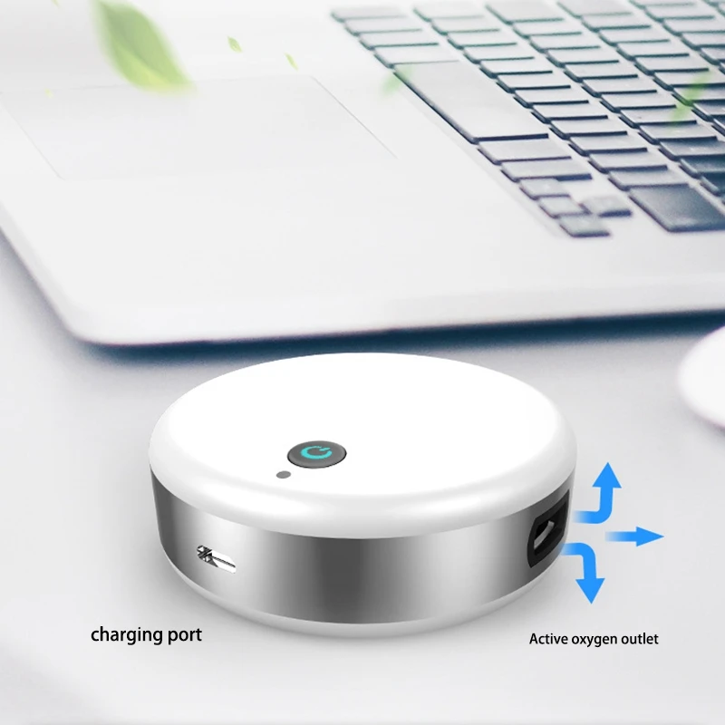 

2Pcs Hanging Neck Purifier Neck Air Purifier USB Portable Necklace Negative Ionizer Mini Air Cleaner,Silver+White