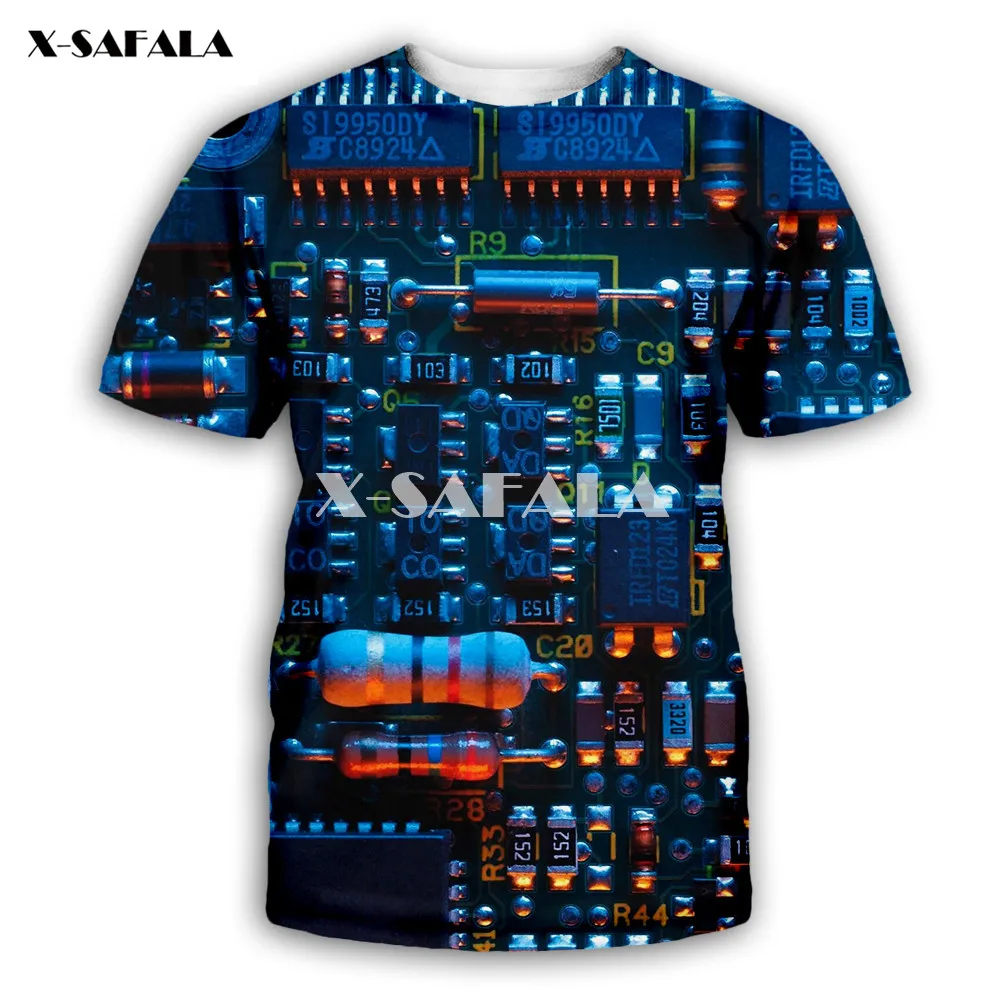 

Electronic Chip Hip Hop Tshirt Men 3D Full Print T-shirts Summer Fashion Short Sleeve Tee Harajuku Punk Style Women/Unisex-3