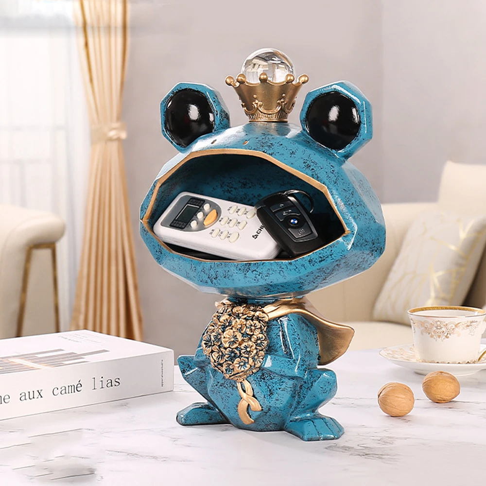 

Шкатулка для хранения в виде животных лягушки принца, конфеты, искусство, украшение для дома, декоративный подарок, статуя из смолы