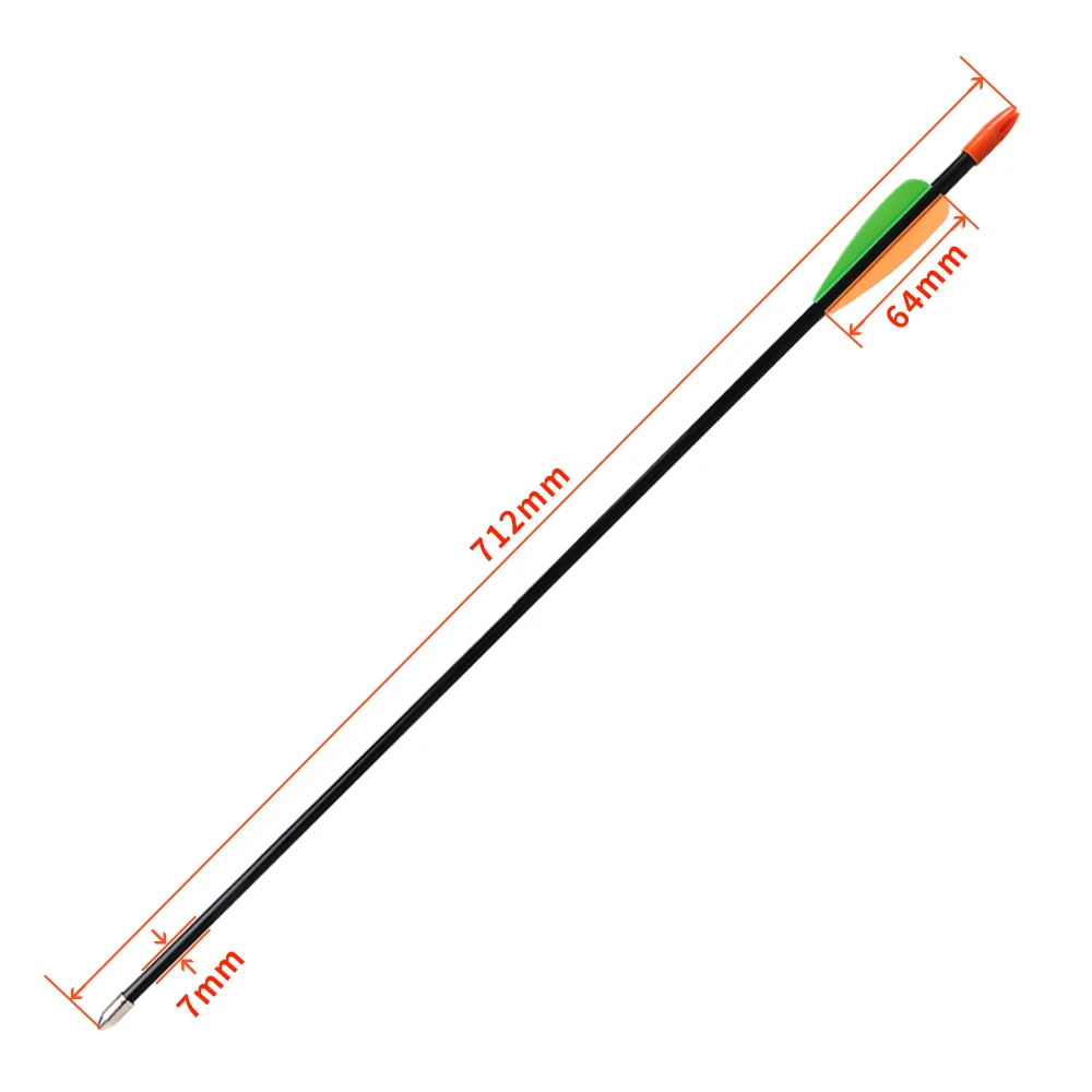 

6/12/24PCS Fiberglass Arrows Archery 28 Inch 7mm Spine700 Shooting Practice Safety for Youth Teen Beginner Less Than 25lbs Bow