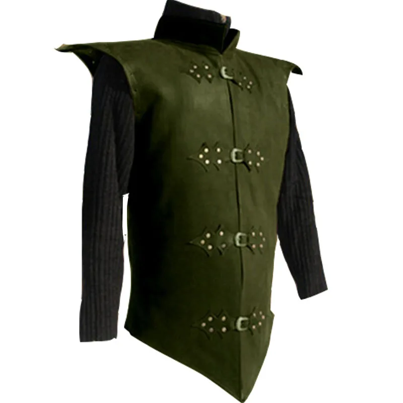 Средневековый Охотник Робин воин Костюм викинга кожаная броня мужской жилет в