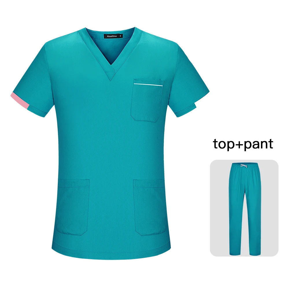 Больничные костюмы врача топы и брюки унисекс униформа для сотрудниц спа-салонов