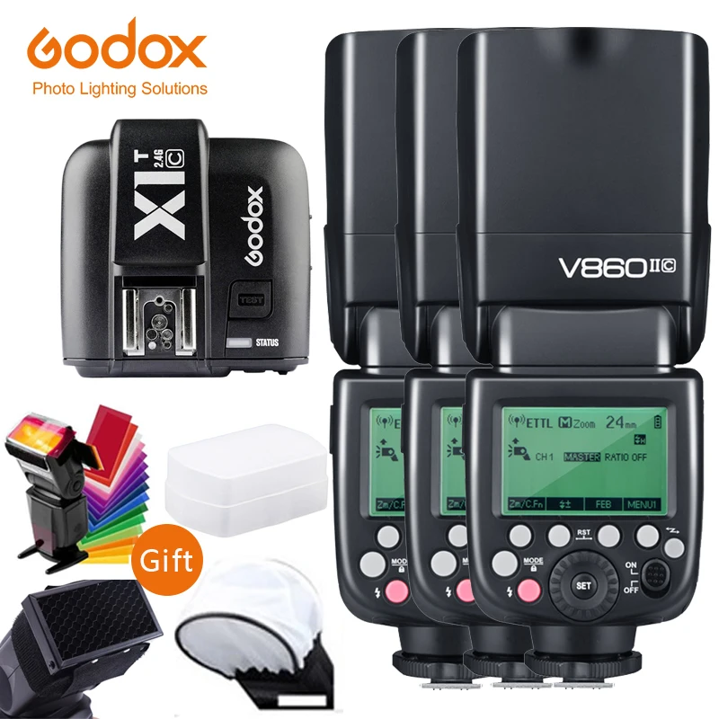 Godox V860II-C V860IIC Speedlite GN60 HSS 1/8000s TTL Flash Light X1T-C Wireless Trigger Transmitter for Canon Nikon Sony | Электроника